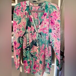 Lilly Pulitzer Etta Blouse Sz L